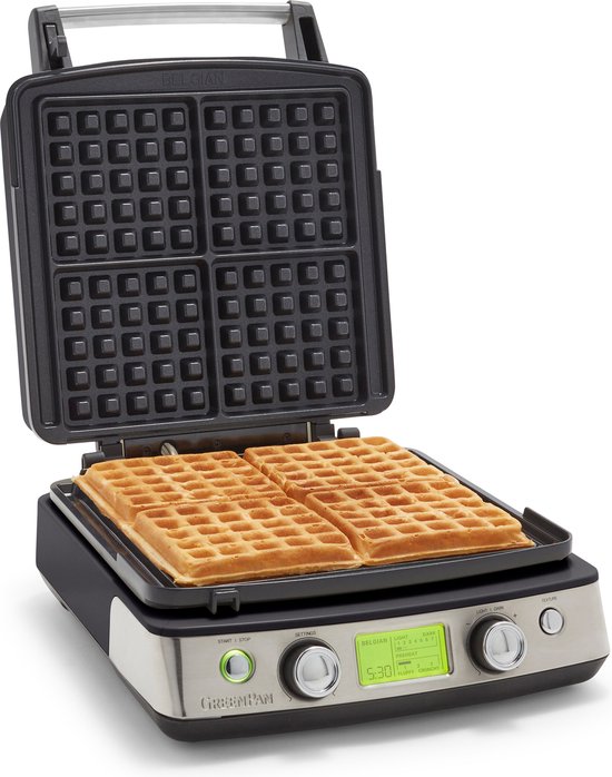 Wafelijzer Glossy Black (incl. 2 sets wafelplaten)