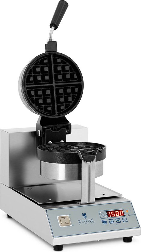 Wafelijzer LED - draaibaar - 1300 W - Royal Catering