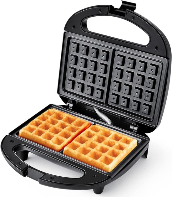 Wafelijzer Met Verwisselbare Platen - Wafelijzer Tefal - Wafelijzer Hartvorm - Zwart - 8cm x 22cm x 21cm