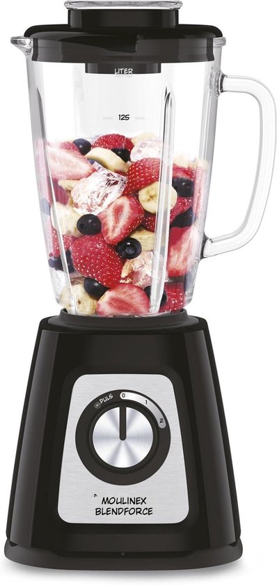 Warmara Blender Glas - Glazen Blender - Blenderkan - Zwart - 17cm x 20cm x 40cm