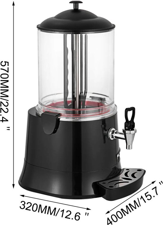 Warme Chocolademelk Machine - Hot Chocolate Machine - Chocoladesmelter Machine - Drank Mixer - Warme Chocolademelk Dispenser Machine - 10L Inhoud van Merkloos