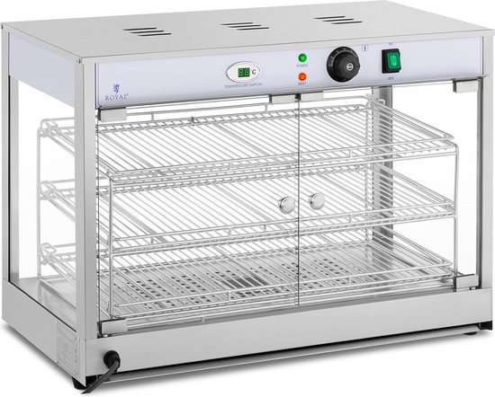 Warmhoudvitrine- 1.200 W - LED display - Royal Catering