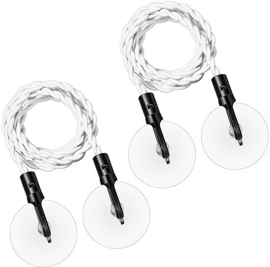Waslijn Intrekbaar - Draagbaar - Haken/Zuignappen - Campingaccessoires - Voor Binnen/Buiten - Rubberband - Drooglijn