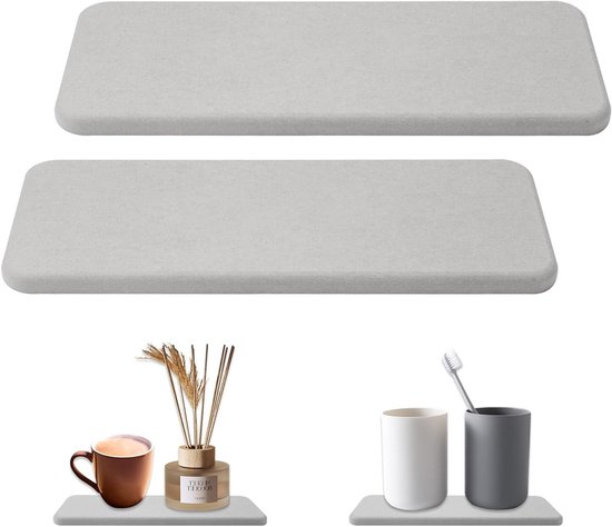 Waterabsorberende Steen Onderzetters 22x8cm - Diatomiet Coasters voor Keuken en Badkamer, Absorberende Onderzetters voor Zeep en Keukenaccessoires