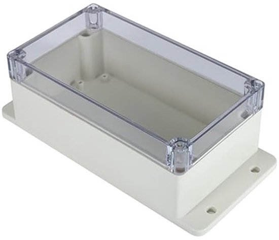Waterdichte aansluitdoos voor elektrische projecten, ABS behuizing voor instrumenten, DIY en voeding (158 x 90 x 64 mm, transparant)