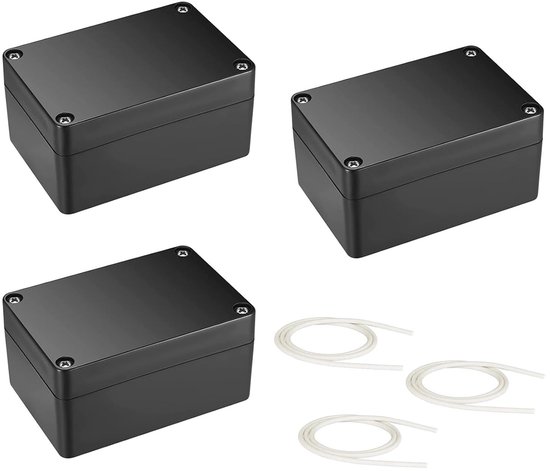 Waterdichte Junction Box 3-Pack, IP66 Elektronische Projectdoos, Buiten Elektrische Accessoires, Kunststof Behuizing 100 x 68 x 50 mm