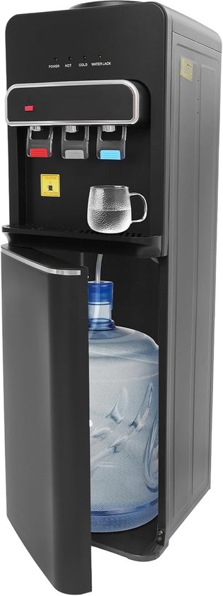 Waterdispenser met vloerbelading, 550 W, koud en warm, dubbele functie, elektrische warmwaterdispenser, 85 ~ 95 °C, voor thuis, kantoor, slaapkamer, woonkamer (zwart)
