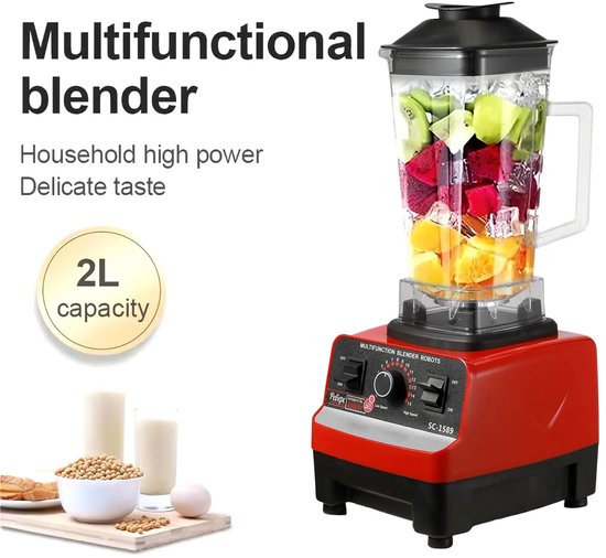 Waves - Blender - Keukenmachine - Blender Smoothie - Smoothie blender - Smoothie maker - Smoothie - 2000W - 2 liter - 2 in 1 van Merkloos