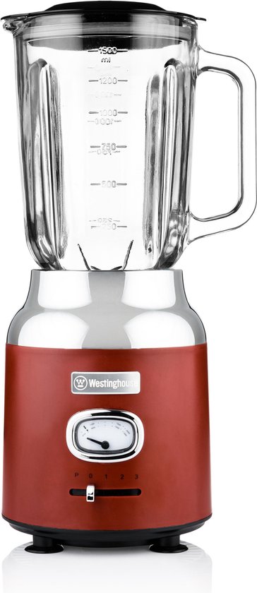 Westinghouse Retro Blender - Smoothie Maker - Rood - 1,5 Liter - 600W van Westin