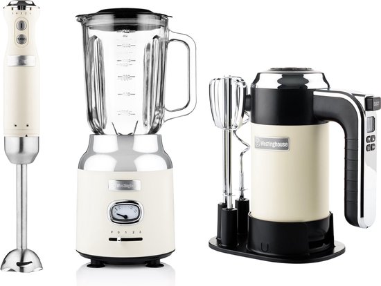 Westinghouse - Retro - Handmixer + Staafmixer + Blender - Wit van Westinghouse