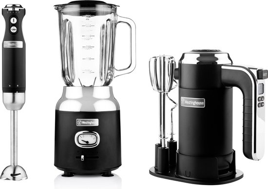 Westinghouse - Retro - Handmixer + Staafmixer + Blender - Zwart van Westin