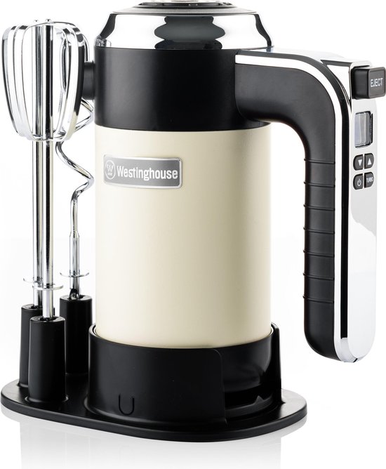 Westinghouse Retro Handmixer - Wit - 350W - Incl. Gardes En Deeghaken van Westin
