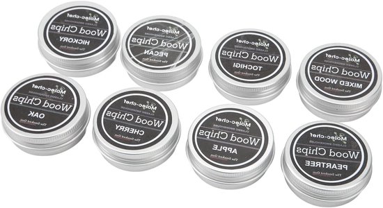 Whiskey Rook Chips Cocktail Roker Kit - 8 Stuks - Hout Chips voor Gerookte Dranken, Rookhout voor Cocktails, Smoker Accessoires voor Thuisgebruik
