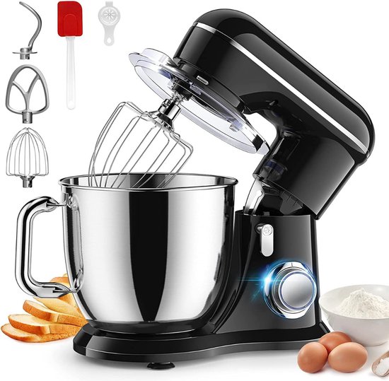 White-Label® Mixer met Mengkom - Keukenmachine - Keukenrobot - Zwart van White-Label