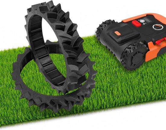 Wielprofiel voor WORX Landroid M500 / M700 / M1000 - TPU tractiebanden set (links + rechts) - offroad wielprofiel voor robotmaaier - verbeterde grip - tractorprofiel - Made in Germany