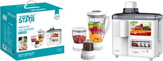 Winning Star 4-in-1 Mixer – 350w Multifunctionele Oranje Juicer van Winn
