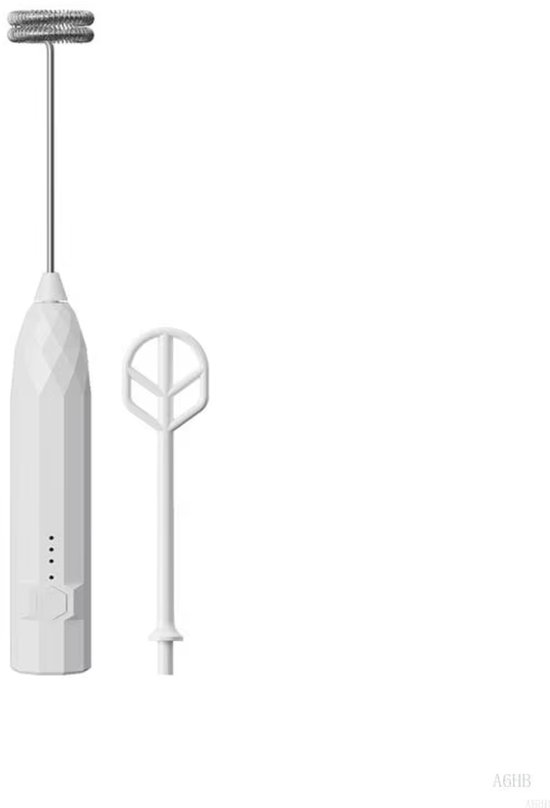 Witte Oplaadbare Elektrische Melkschuimer | Multifunctionele Handmixer voor Bakken en Keuken van Merkloos