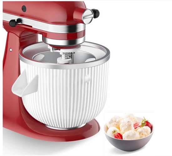 WNHB® IJsmachine Opzetstuk voor Sorbet en Gelato - Geschikt voor KitchenAid 4.5QT en 6QT - Snel en Efficiënt van Merkloos
