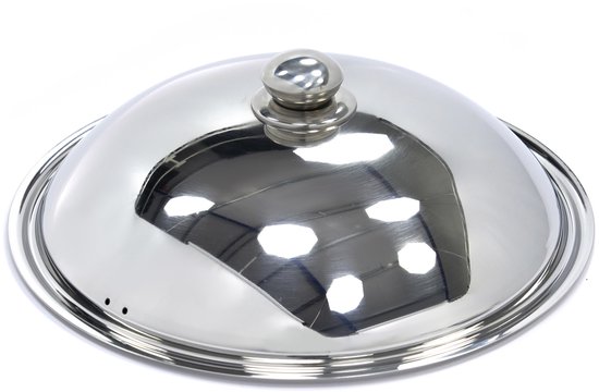 Wok Deksel - Ø 36 cm - RVS - Inductie van Merkloos
