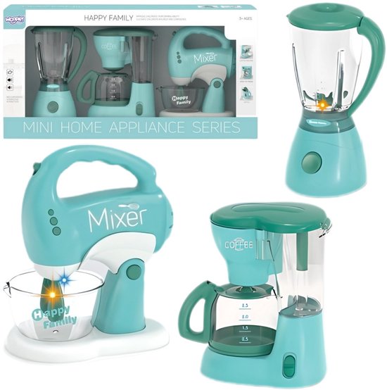 Woopie 3-in-1 kinderhuishoudapparatenset: Mixer Blender Keukenrobot - UNI
