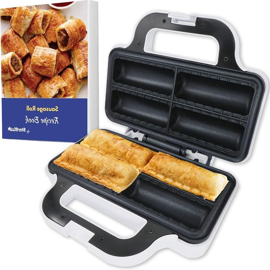 Worstbroodjesmaker - Maak Binnen enkele Minuten 4 Snelle en Heerlijke Ontbijtworstenbroodjes met GRATIS Recept Ebook 220-240V 50-60Hz 850W UK stopcontact EU-adapter van Gadgy