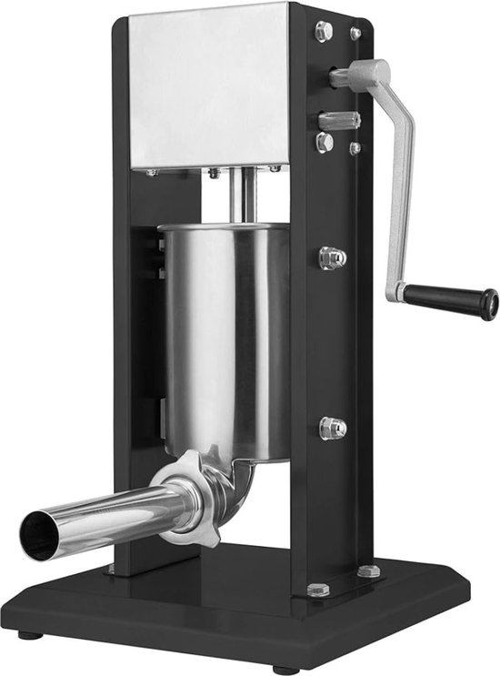 Worstenvuller - Handmatige Worstenmaker - Worstenvul Machine Roestvrijstaal – Professionele Worstmachine – Vleesmolen– Vulmachine – 3 liter - Zwart van Todeco