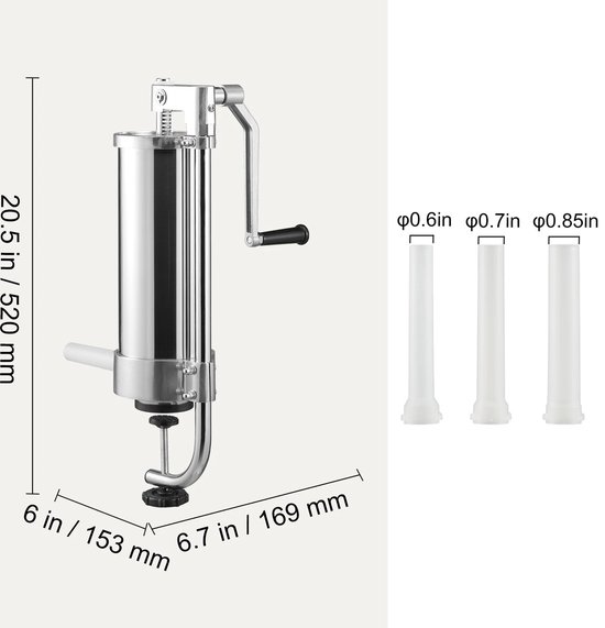 Worstmachine - Worstenvuller - Worstenmaker - 3L - Huishoudapparatuur - Keukenmachine van Vevor