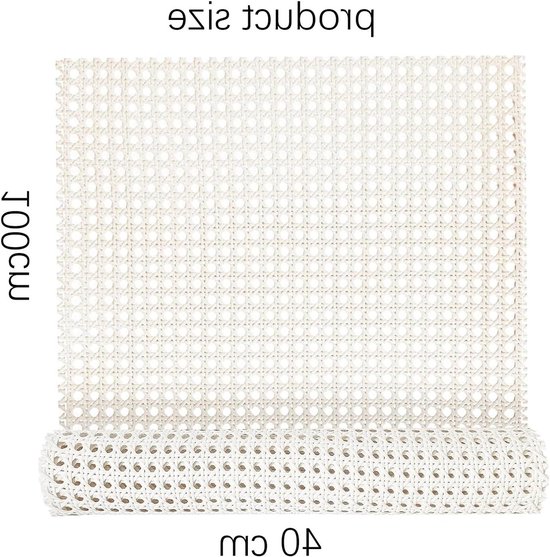 Woven Open Rattan Honeycomb Braid voor DIY Projecten, Meubeldecoratie en Handgemaakte Accessoires (40x100cm) van Merkloos