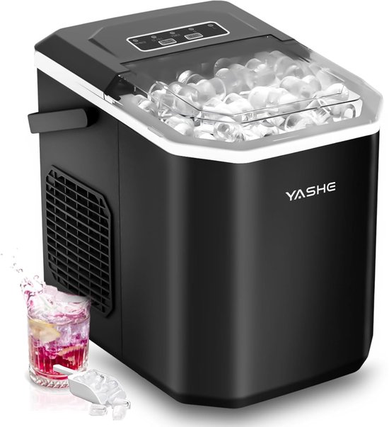 YASHE ijsblokjesmachine - 9 ijsblokjes in 6 minuten - 2 ijsmaten - 26 lbs per dag - zelfreinigend