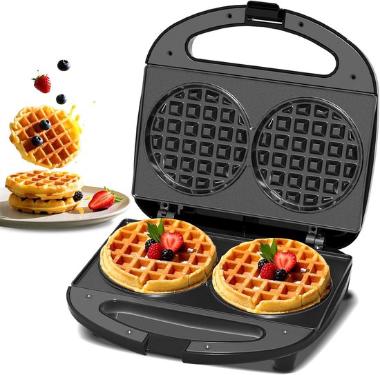 YASHE mini-wafelijzer - 750 W - 2 ronde wafels - zwart van YASHE®
