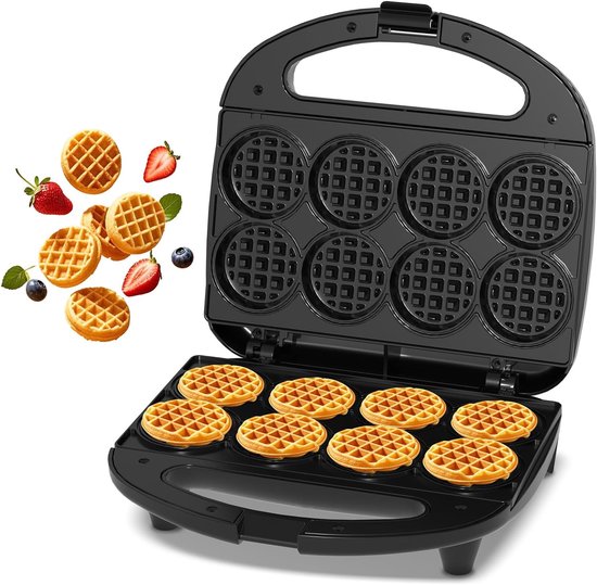 YASHE mini-wafelijzer - 750 W - 8 miniwafels - zwart van YASHE®