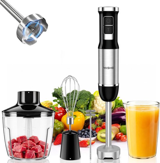 YASHE staafmixerset - 1000 W - 5-in-1 - zwart