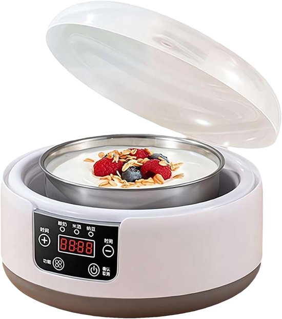 Yoghurt Maker - Yoghurt Apparaat - Gezonde Yoghurt Maken - Instelbare Tijd Temperatuur - 21.6 x 21.6 x 15.5 cm