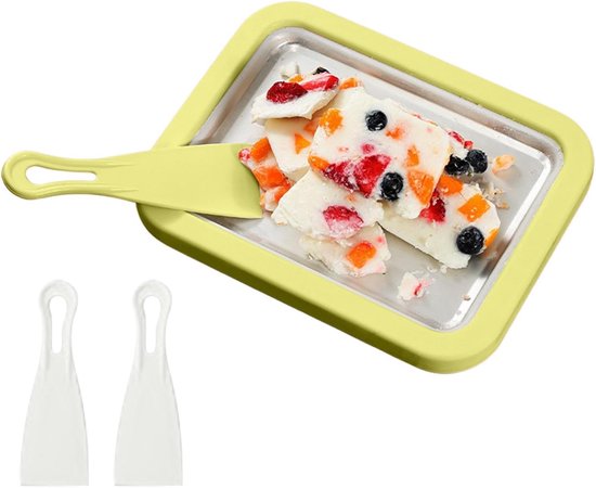 Yoghurt Rol Tray - IJsmaker Dessert Tool - Desserts Maken - Niet-klevende Plaat - 30 cm - Groen