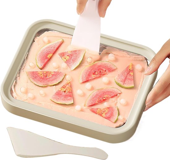 Yoghurt Rolmachine - IJsmachine Plaat - Desserts Maken - Geen Elektriciteit Nodig - Verschillende Maten - Wit van Merkloos