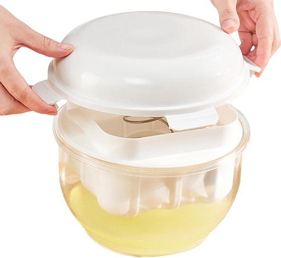 Yoghurt Zeef - Kaasmaker Notenmelk - Zelfgemaakte Producten - Transparant Deksel Fijn Net - 20.5 x 16 cm - Wit van Merkloos
