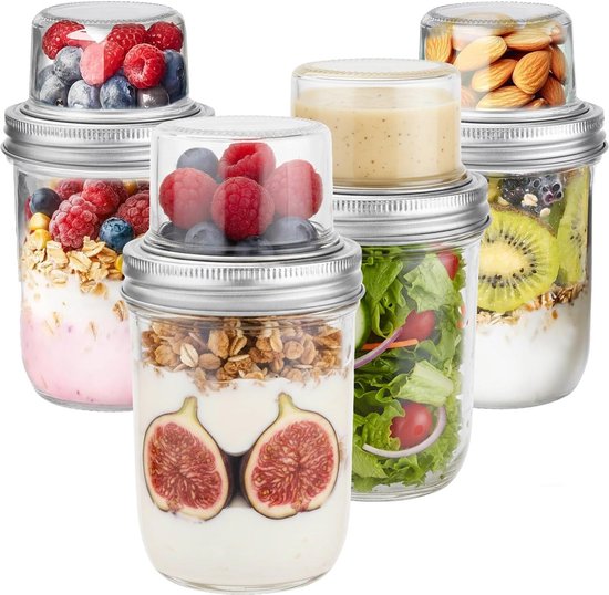 Yoghurtbeker To Go - Lunchbeker - Yoghurt Cup - lunch set van Merkloos