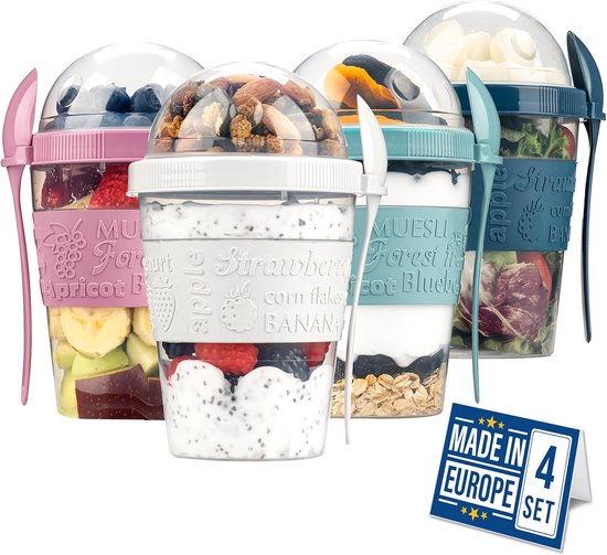 Yoghurtbeker To Go - Lunchbeker - Yoghurt Cup - ontbijt beker
