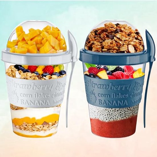 Yoghurtbeker To Go - Lunchbeker - Yoghurt Cup - ontbijt doos van Merkloos