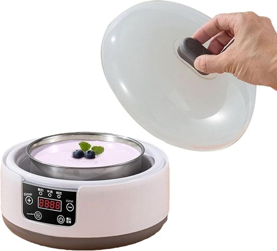 Yoghurtmaker - Dessertapparaat - Zelf Yoghurt Maken - Instelbare Tijd Temperatuur - 21.6 x 21.6 x 15.5 cm - Wit
