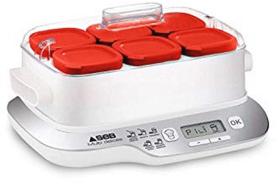 Yoghurtmaker met 6 Glazen Potten en 5 Automatische Programma's voor Zelfgemaakte Yoghurt en Desserts van Merkloos