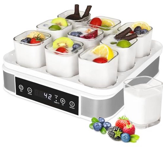 Yoghurtmaker met Temperatuur en Timer - Automatische Digitale Yoghurtmaker voor Zelfgemaakte Yoghurt