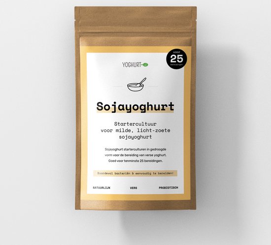 Yoghurt.nl sojayoghurt starterculturen vegan 3 zakjes