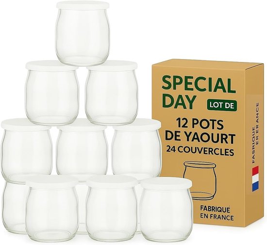 Yoghurtpotten Glas - Bewaren Potjes - Zelf Maken - Inclusief Deksel - 143 ML - Transparant