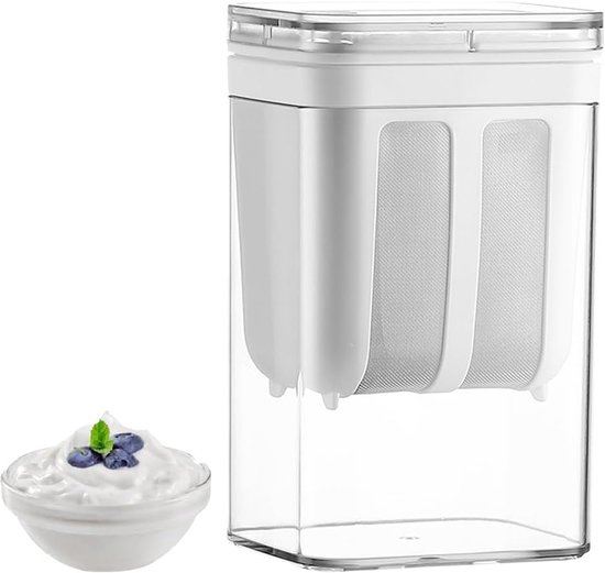 Yoghurtzeef 1100ml voor Griekse Yoghurt, Wei Separator en Plantaardige Melkfilter met RVS Fijnmazige Zeef