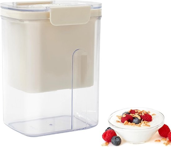 Yoghurtzeef voor het maken van Griekse yoghurt, kefir en het scheiden van melkserum, ideaal voor sojamelk en sap