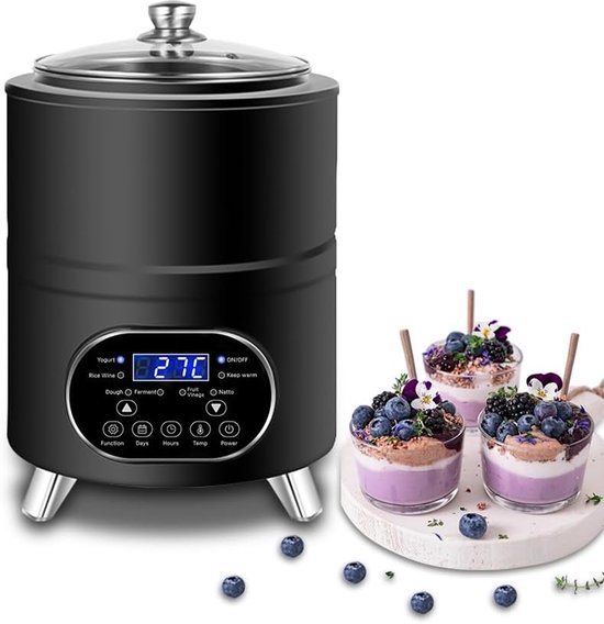 Yogurt Maker - Yoghurt Machine - Zelf Yoghurt Maken - Verstelbare Temperatuur - 8 Liter - Zilverkleurig