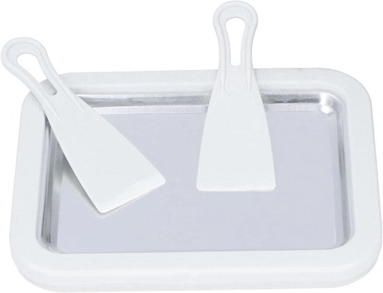 Yogurtmaker en IJsrolmachine met RVS Pan, 2 Spatels en Antivriesframe voor Thuisgebruik - Ideaal voor IJs en Yogurt Creaties