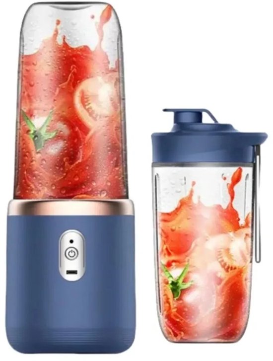 Yoin Blender to go - Draagbare blender - Portable blender - Mini blender - Draadloos - Oplaadbaar - Lichtgewicht - Onderweg - Blauw van Merkloos