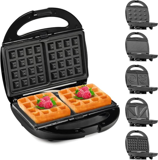 YOR® Contactgrill met uitneembare platen - Contactgrill - Multi grill - Zwart/Zilver - ‎24cm x 22cm x 10cm van Yor